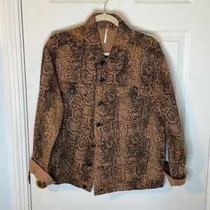 Free people snakeskin Jean jacket size medium